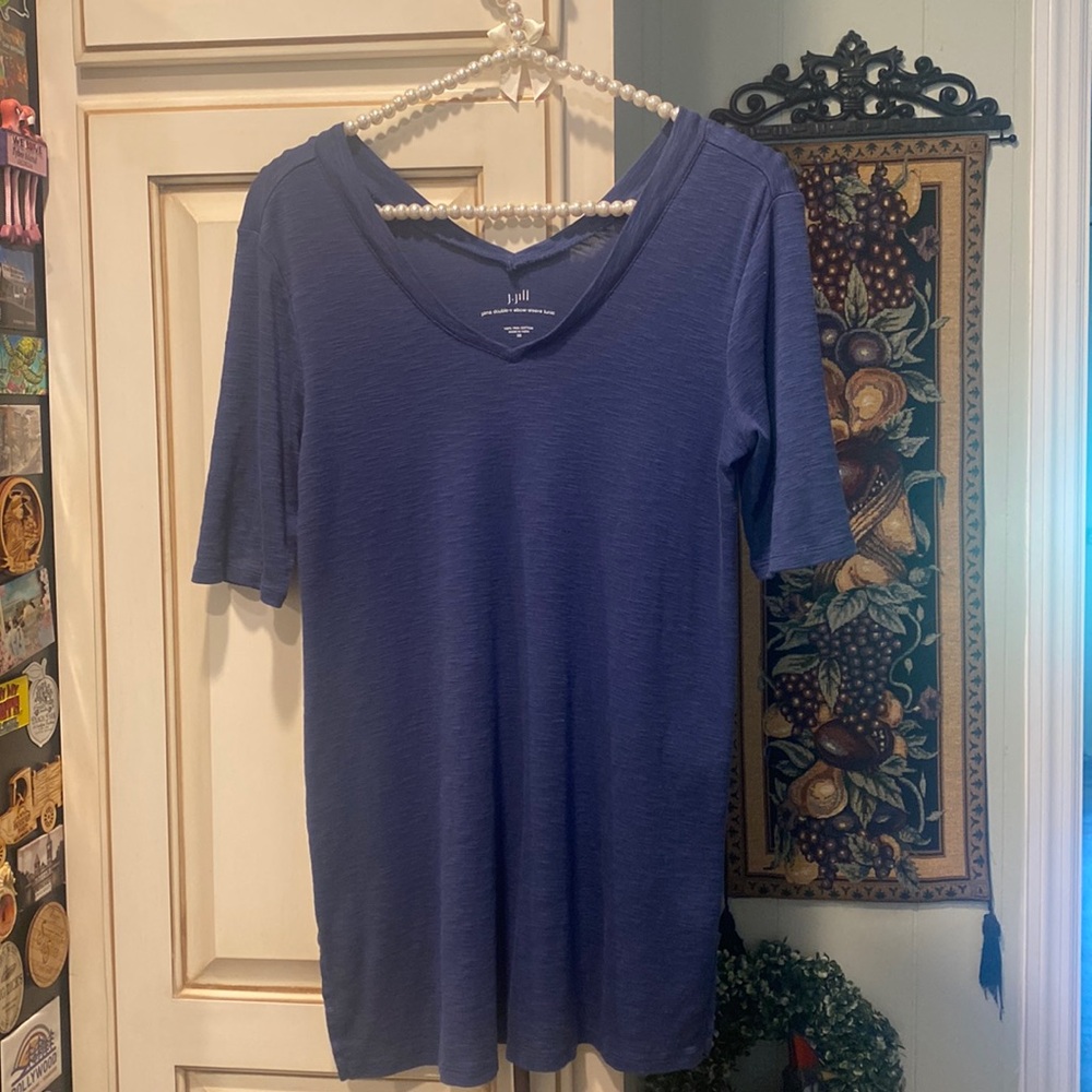 J. Jill 100% Pima Cotton Navy Top